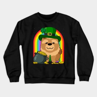 Chow Chow Rainbow Irish Clover St Patrick Day Dog Gift design Crewneck Sweatshirt